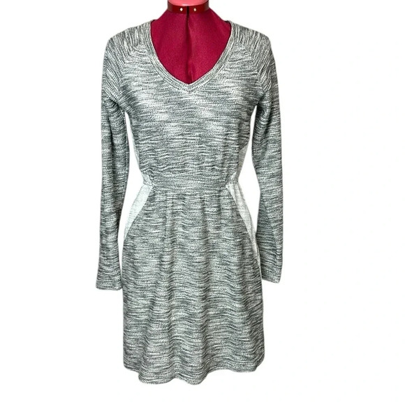 Saturday Sunday long sleeve V-neck cotton sweater dress 2 pockets  raglan sleeve - Picture 1 of 8